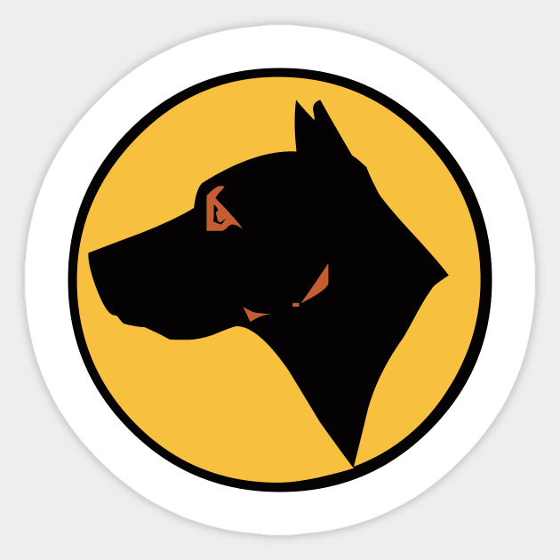 Dog Head in a Circle (color Sticker by PsychicCat